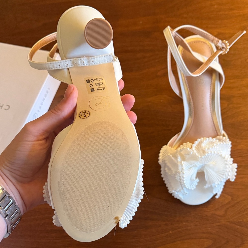 Chinese Laundry Jovie White Fabric Heels - Picture 5 of 6